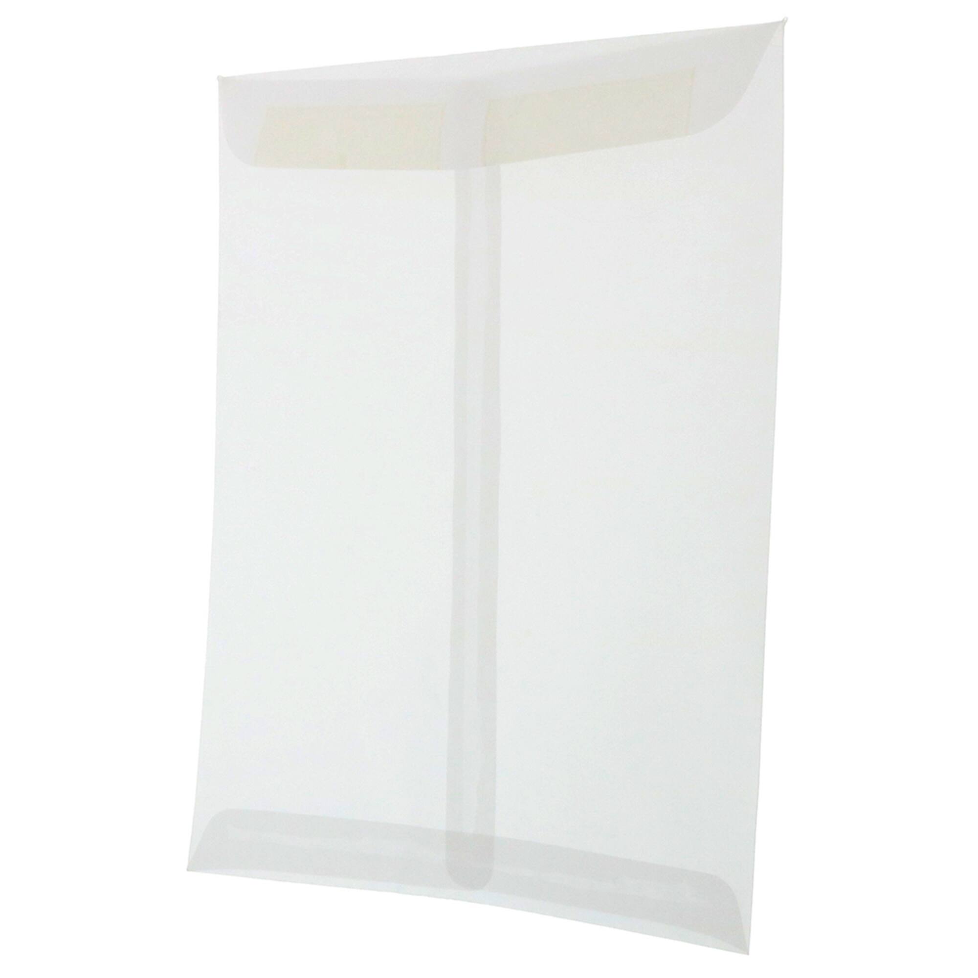 JAM Paper 9" x 12" Translucent Clear Vellum Envelopes